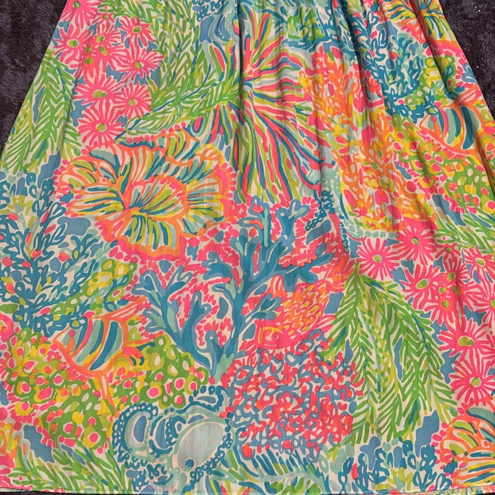 Lilly Pulitzer sz Medium Bodhi Maxi Skirt Lovers Coral /Strapless Dress - Picture 4 of 13